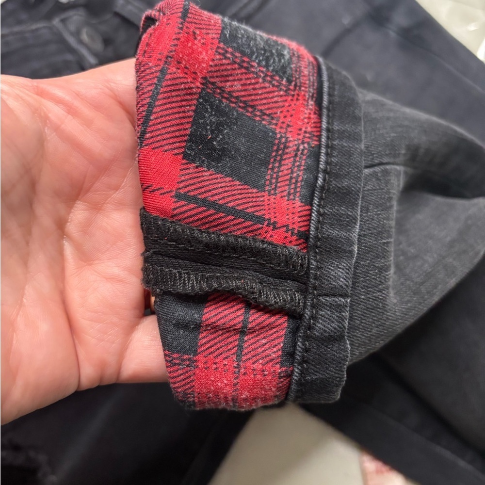 Judy Blue Jeans Womens 9/29 Skinny Fit Distressed Buffalo Plaid Dark Gray Wash - Picture 7 of 8